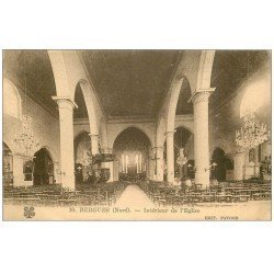 carte postale ancienne 59 BERGUES. Intérieur Eglise Saint-Martin 1930