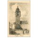 carte postale ancienne 59 BERGUES. Le Beffroi. Papier velin découpe à la ficelle. Eau-Forte de Mayeur