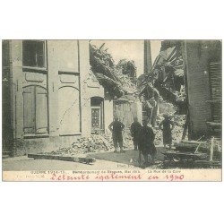 carte postale ancienne 59 BERGUES. Rue de la Gare bombardée