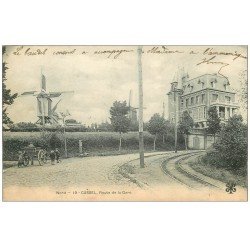 carte postale ancienne 59 CASSEL. Moulins à vent Route de la Gare 1905