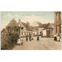 carte postale ancienne 59 CASSEL. Porte de l'Ange Estaminet Epicerie à la Belle Vue