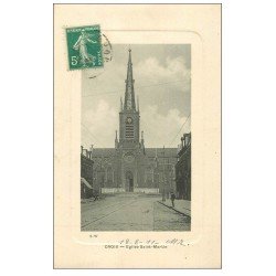 carte postale ancienne 59 CROIX. Eglise Saint-Martin 1911