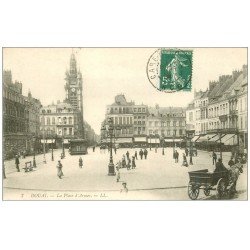 carte postale ancienne 59 DOUAI. La Place d'Armes 1908