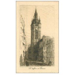 carte postale ancienne 59 DOUAI. Le Beffroi. D'après Eau-Forte Mayeur. Papier velin verso blanc