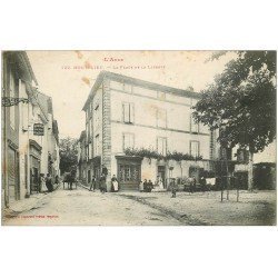 11 MONTOLIEU. Place de la Liberté 1916. Magasin Machines à coudre et Bicyclettes