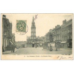 carte postale ancienne 59 LE CATEAU. La Grande Place 1907