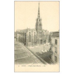 carte postale ancienne 59 LILLE. Eglise Saint-Maurice vers 1900