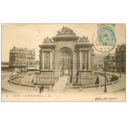 carte postale ancienne 59 LILLE. La Porte de Paris 1905