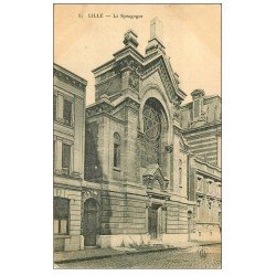 carte postale ancienne 59 LILLE. La Synagogue 1907