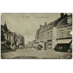 carte postale ancienne 59 LILLE. Rue Pierre Legrand (carte abîmée)...