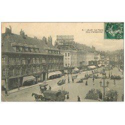 carte postale ancienne 59 LILLE. Vendeurs de Fleurs sur la PLace 1909