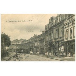 carte postale ancienne 59 MONS-EN-BAROEUL. La Mairie 1910 et Café Cercle Musical. Baroeuil