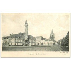 carte postale ancienne 59 ORCHIES. La Grande Place Café à l'Ancre