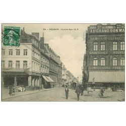 carte postale ancienne 59 ROUBAIX. Grande Rue 1908 "" Au Grand bon Marché ""