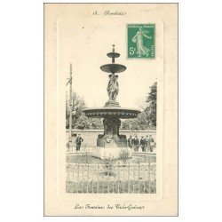 carte postale ancienne 59 ROUBAIX. La Fontaine des Trois-Grâces animée