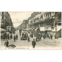 carte postale ancienne 59 ROUBAIX. La Rue de la Gare, grosse animation