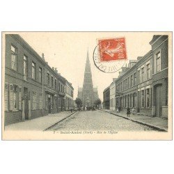 carte postale ancienne 59 SAINT-ANDRE. Rue de l'Eglise 1911
