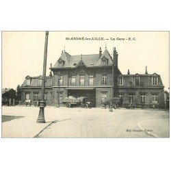 carte postale ancienne 59 SAINT-ANDRE-LES-LILLE. La Gare
