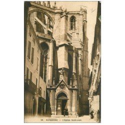 carte postale ancienne 11 NARBONNE. Eglise Saint-Just 1913