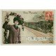 carte postale ancienne 59 TOURCOING. Montage avec Train 1910. Carte émaillographie