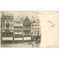 carte postale ancienne 59 VALENCIENNES. Place d'Armes 1902 Café de l'Europe et Modeste