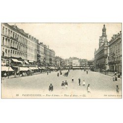 carte postale ancienne 59 VALENCIENNES. Place d'Armes 1923