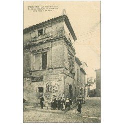 carte postale ancienne 11 NARBONNE. L'Hôtellerie des Trois-Nourrices 1910. Affiche Liqueur Raspail et Get