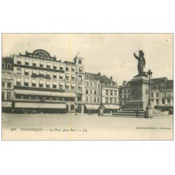 carte postale ancienne DUNKERQUE 59. Place Jean-Bart. Royal Cinéma et Singer machines à coudre