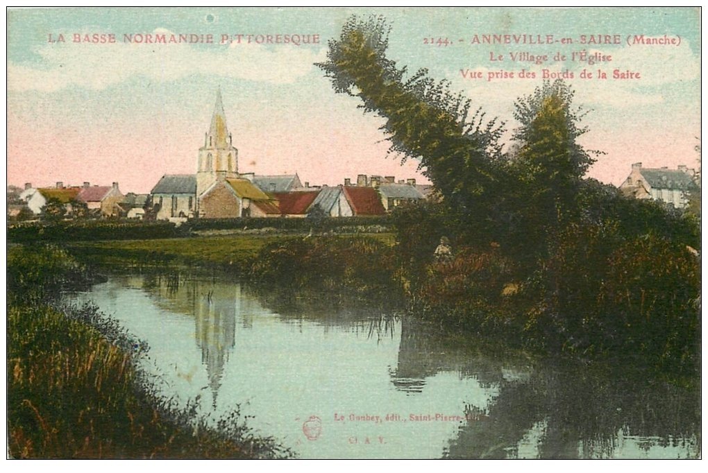 carte postale ancienne 50 ANNEVILLE-EN-SAIRE. Eglise du Village
