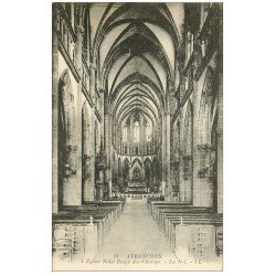 carte postale ancienne 50 AVRANCHES. Eglise Notre-Dame des Champs Nef