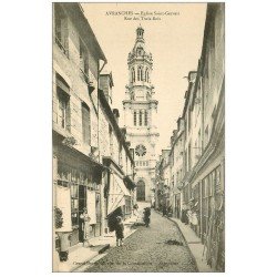 carte postale ancienne 50 AVRANCHES. Eglise Rue des Trois-Rois Epicerie