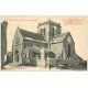 carte postale ancienne 50 BARFLEUR. Eglise, Cimetière, Monument aux Morts et Voiture