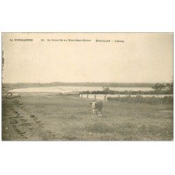 carte postale ancienne 50 BOUILLON. L'Etang avec Vache 1905