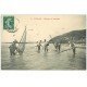 carte postale ancienne 50 CAROLLES. Pêcheurs de Crevettes 1909. Métiers de la Mer
