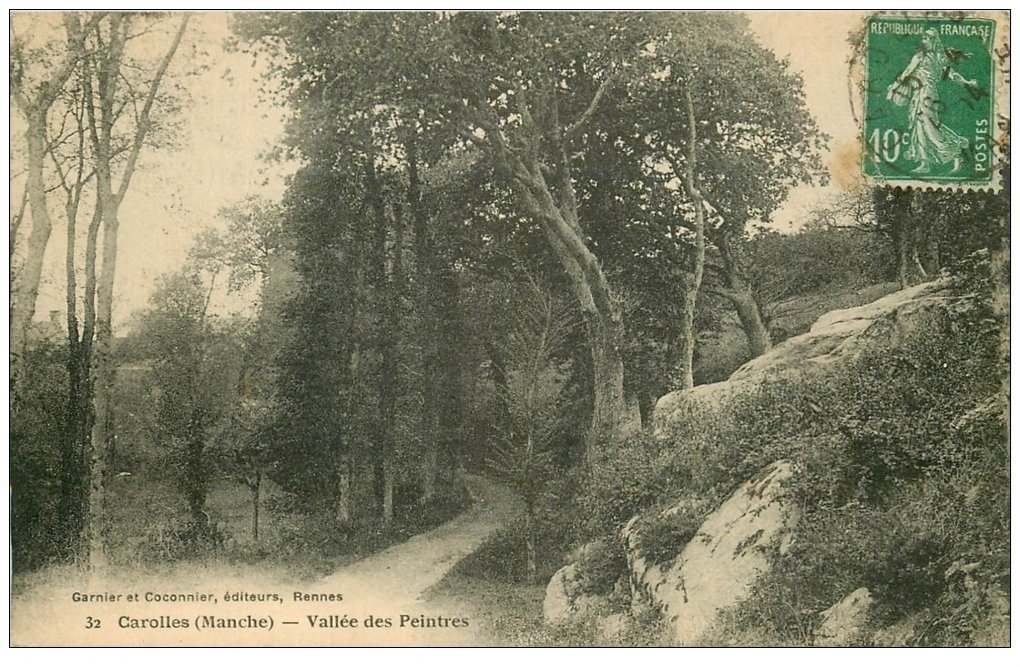 carte postale ancienne 50 CAROLLES. Vallée des Peintres 1924