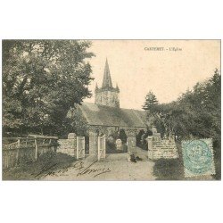 carte postale ancienne 50 CARTERET. Eglise et Cimetière 1905