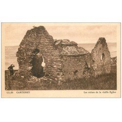 carte postale ancienne 50 CARTERET. Ruines Vieille Eglise