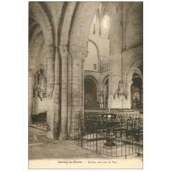 carte postale ancienne 50 CERISY-LA-FORET. Eglise Nef