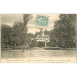 carte postale ancienne 50 CHATEAU DE L'ISLE MANIERE. Orangerie et Chapelle. La Mare