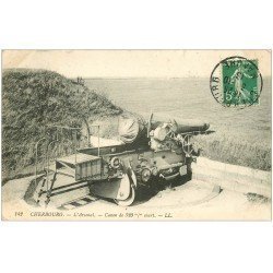 carte postale ancienne 50 CHERBOURG. Arsenal Canon de 320 m/m court 1913