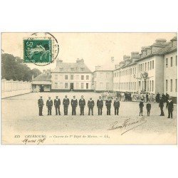 carte postale ancienne 50 CHERBOURG. Caserne 1° Dépôt des Marins 1908
