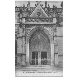 carte postale ancienne 50 CHERBOURG. Eglise Sainte-Trinité Portail