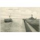 carte postale ancienne 50 CHERBOURG. Grande Jetée avec Steamer