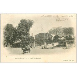 carte postale ancienne 50 CHERBOURG. La Gare 1903