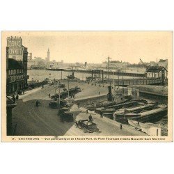 carte postale ancienne 50 CHERBOURG. Le Pont Tournant Gare Maritime 1939