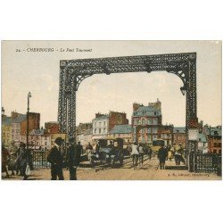 carte postale ancienne 50 CHERBOURG. Le Pont Tournant voiture
