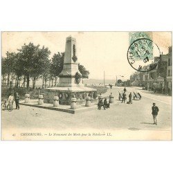 carte postale ancienne 50 CHERBOURG. Monument des Morts pour la Patrie 1907