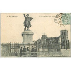 carte postale ancienne 50 CHERBOURG. Statue Napoléon 1906