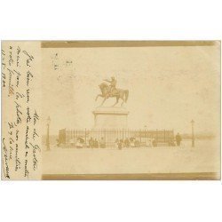 carte postale ancienne 50 CHERBOURG. Statue Napoléon. Rare 1900. Manque le timbre...