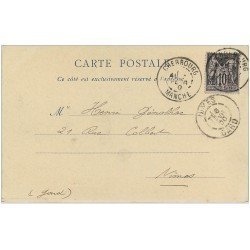 carte postale ancienne 50 CHERBOURG. Statue Napoléon. Timbre 10 centimes 1900